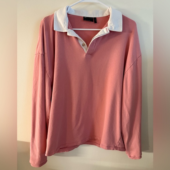 [Moving Sale] ASOS DESIGN rugby polo sweatshirt in pink - Picture 2 of 4